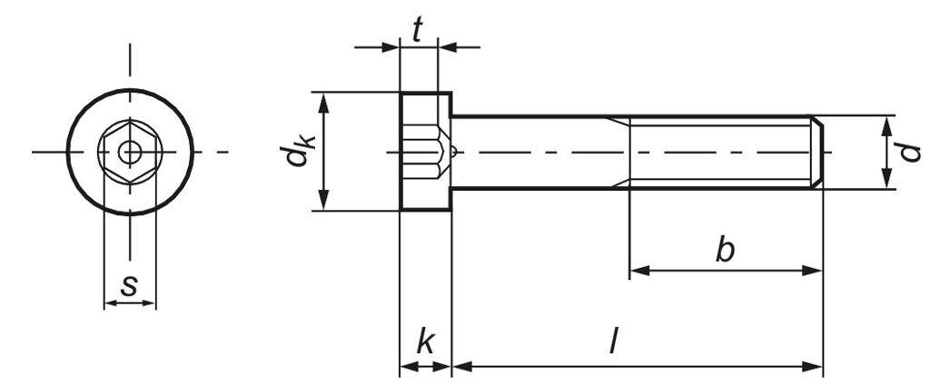 DIN 7984  M  5 x  12  08.8